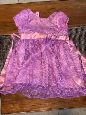 Girls 2T Disney Princess Purple Pink Dress with Tie